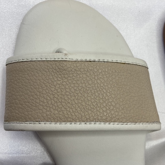 Yosi Samra Rory Beige & Biscotti Cowhide Padded Foot Bed Slides Sandal Size 5 - Picture 10 of 10